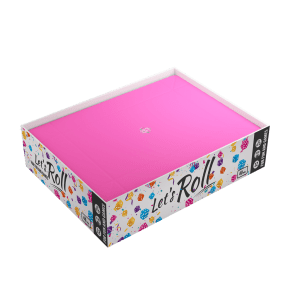 GAMEGENIC: MAGNETIC DICE TRAY RECTANGULAR PINK/BLACK